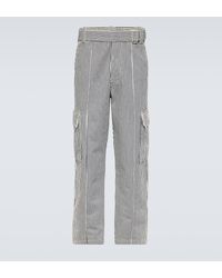 KENZO - Striped Straight Cargo Jeans - Lyst