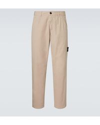 Stone Island - Compass Cotton Straight Pants - Lyst