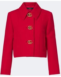 Gucci - Chaqueta Cropped De Crepe De Lana Con Double G - Lyst