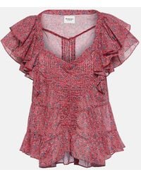 Isabel Marant - Madrana Ruffled Printed Cotton Top - Lyst