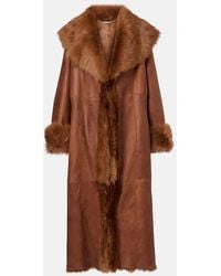 Nour Hammour - Marlene Leather And Shearling Coat - Lyst