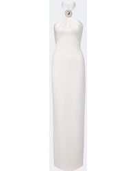 David Koma - Embellished Halterneck Satin-Trimmed Gown - Lyst
