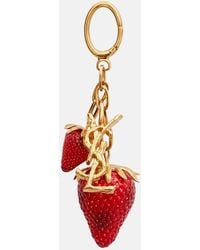 Saint Laurent - Cassandre Strawberry Bag Charm - Lyst