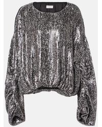 Dries Van Noten - Sequined Gathered Blouse - Lyst