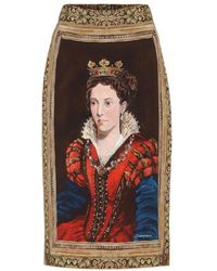 Dolce & Gabbana Gonna a stampa in cady - Multicolore