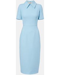 Emilia Wickstead - Robe Midi Valletta En Crepe - Lyst