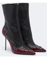 Paris Texas - Lidia Queen Of Hearts Leather Ankle Boots - Lyst