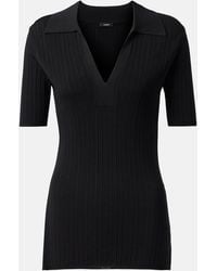 JOSEPH - Ribbed-Knit Polo Shirt - Lyst