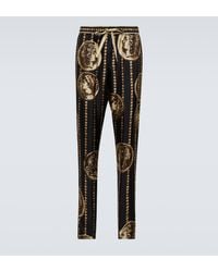 Dolce & Gabbana - Pantalon droit imprime en soie - Lyst