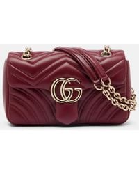 Gucci - Gg Marmont Small Leather Shoulder Bag - Lyst