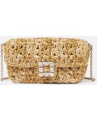 Roger Vivier - Jeux De Fille Raffia-Effect Shoulder Bag - Lyst