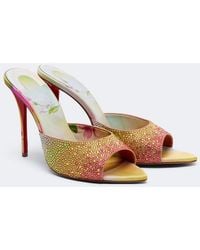 Christian Louboutin - Miss Z Embellished Crepe Satin Mules - Lyst
