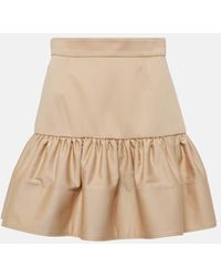 Patou - Ruffled Cotton Gabardine Miniskirt - Lyst
