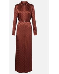 Gucci - Gg Satin Shirt Dress - Lyst