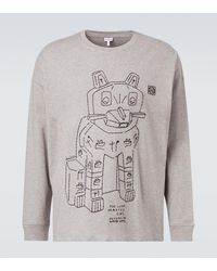 Loewe - X Louis Wain Cat Long-Sleeves Cotton-Jersey T-Shirt - Lyst