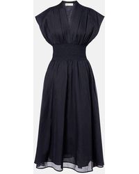 Tory Burch - Striped Cotton Midi Dress - Lyst