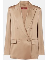 Max Mara - Arca Double-Breasted Satin Blazer - Lyst