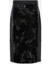 Plan C - Midirock Aus Einem Wollgemisch Mit Pailletten - Lyst