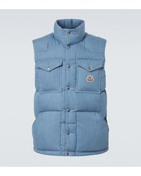 Moncler - Ervional Denim Down Vest - Lyst