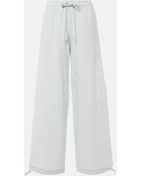 Acne Studios - Mid-rise Cotton And Linen Wide-leg Pants - Lyst