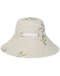 Erdem Embroidered Linen-blend Bucket Hat - Multicolour