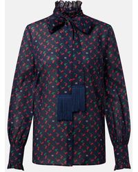 Valentino - Cherryfic Bow-Detail Cotton Muslin Blouse - Lyst