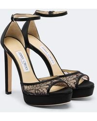 Jimmy Choo - Pattie Lace Platform Sandals - Lyst