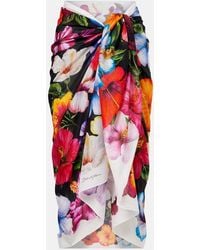 Dolce & Gabbana - Floral Cotton Beach Cover-Up - Lyst
