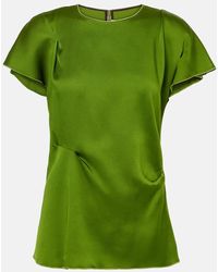 Victoria Beckham - Asymmetrische Plisseebluse - Lyst