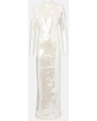 The New Arrivals Ilkyaz Ozel - Abito Lungo Catroux Con Paillettes - Lyst