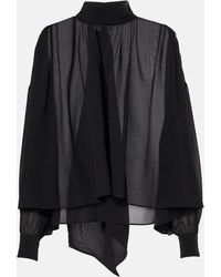 Chloé - Tie-Neck Silk Georgette Blouse - Lyst