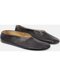 The Row - Stella Leather Ballet Flats - Lyst