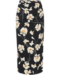 N°21 Falda tubo de crepé estampada - Negro