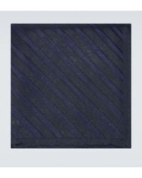 Brunello Cucinelli - Regimental Striped Silk Pocket Square - Lyst