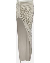 Rick Owens - Ruched Jersey Maxi Skirt - Lyst