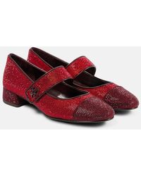 Tory Burch - Embellished Leather Mary Jane Pumps - Lyst