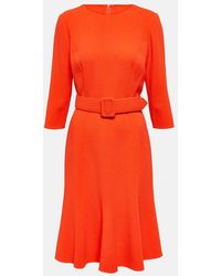 Oscar de la Renta - Embellished Wool-Blend Midi Dress - Lyst