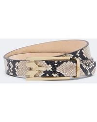 Victoria Beckham - Dorian Pin-Buckle Snake-Effect Leather Belt - Lyst