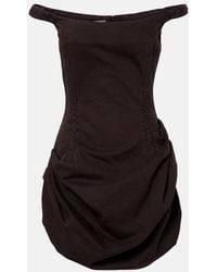 Magda Butrym - Gathered Off-Shoulder Denim Minidress - Lyst