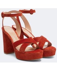 Gianvito Rossi - Sabrina Suede Platform Sandals - Lyst