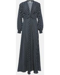 RIXO London - Emory Polka-Dot Silk Maxi Dress - Lyst