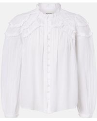 Isabel Marant - Christa Ruffled Cotton-Blend Blouse - Lyst