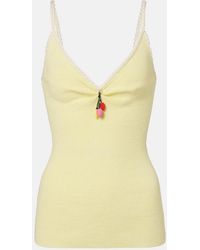 Prada - Embellished Cotton-Blend Boucle Top - Lyst