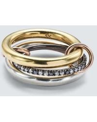 Spinelli Kilcollin - Libra 18Kt And Sterling Rings With Diamonds - Lyst