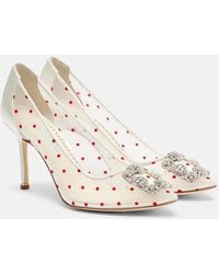 Manolo Blahnik - Pumps Hangisi 90 Mit Kristallen - Lyst