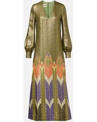 Valentino - Voyage Imaginaire Lame Maxi Dress - Lyst