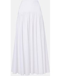STAUD - Procida Cotton Poplin Maxi Skirt - Lyst