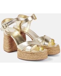 Christian Louboutin - Calakala 85 Metallic Leather Platform Sandals - Lyst