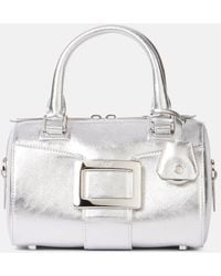 Roger Vivier - Belle Vivier Mini Metallic Leather Tote Bag - Lyst