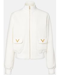 Valentino - Logo Jersey Zip-Up Sweatshirt - Lyst